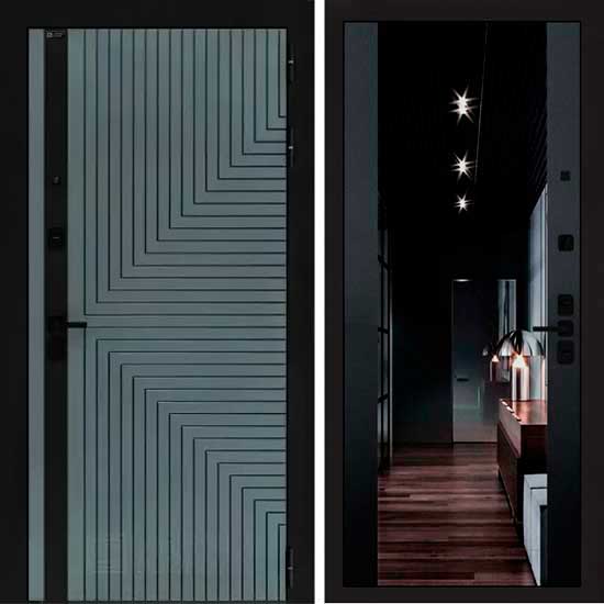 Входная дверь Лабиринт CREDOR с зеркалом Максимум Черный кварц