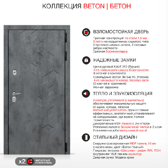 Входная дверь Лабиринт Бетон (Под покраску)