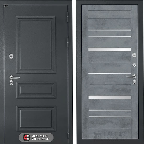 Входная дверь Лабиринт Атлантик 20 с терморазрывом Бетон темный