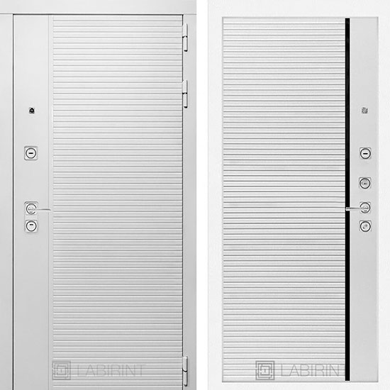 Входная дверь Лабиринт Piano white 22 Белый софт