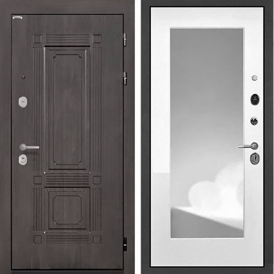 Входная дверь Интекрон Италия Зеркало Белый матовый