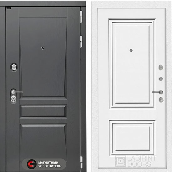 Входная дверь Лабиринт Платинум 26 Эмаль RAL-9003 Сигнально белый