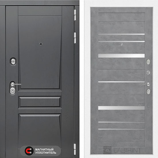 Входная дверь Лабиринт Платинум 20 Бетон светлый