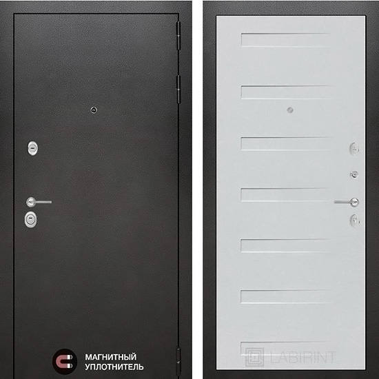 Входная дверь Лабиринт Silver 14 Дуб кантри белый