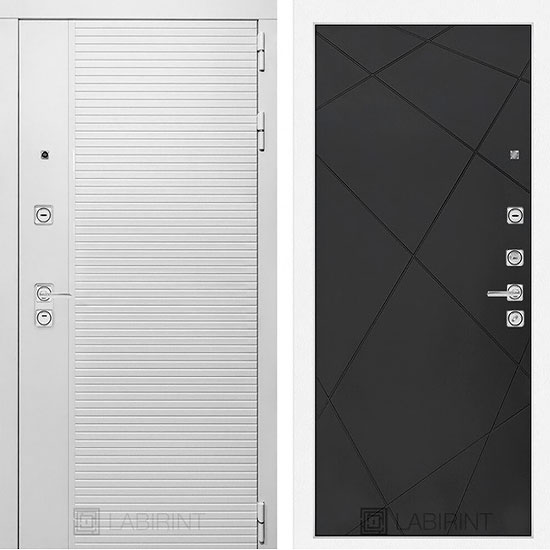 Входная дверь Лабиринт Piano white 24 Графит софт