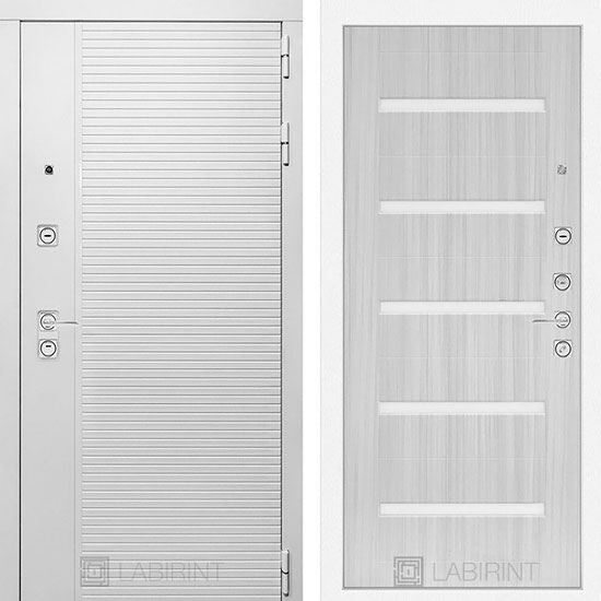 Входная дверь Лабиринт Piano white 01 Сандал белый