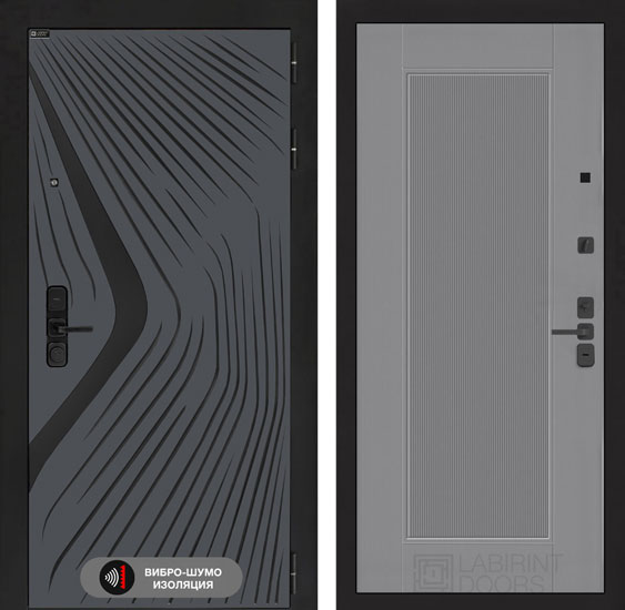 Входная дверь Лабиринт LEOLAB 30 Серый софт рельеф