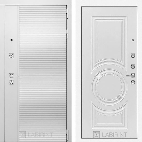 Входная дверь Лабиринт Piano white 23 Белый софт