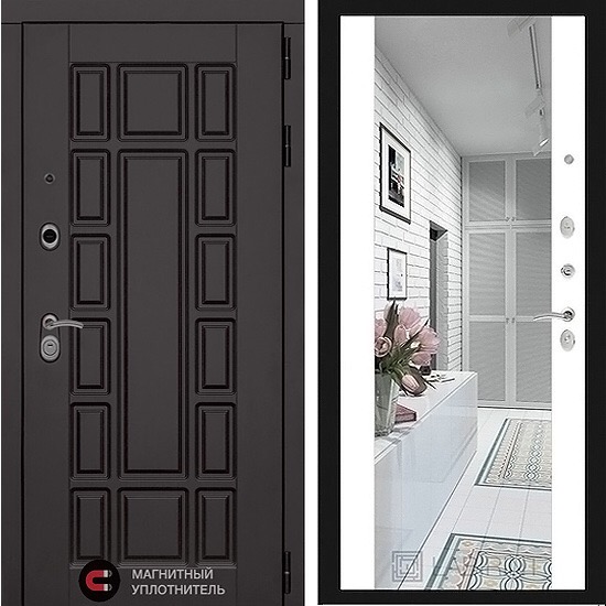 Входная дверь Лабиринт New York с зеркалом Белый Soft